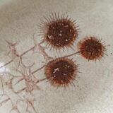 Stoneware dish or ramekin, decorated with thistles made by Sarreguemines