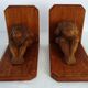 Vintage wooden bookends weeping Buddha
