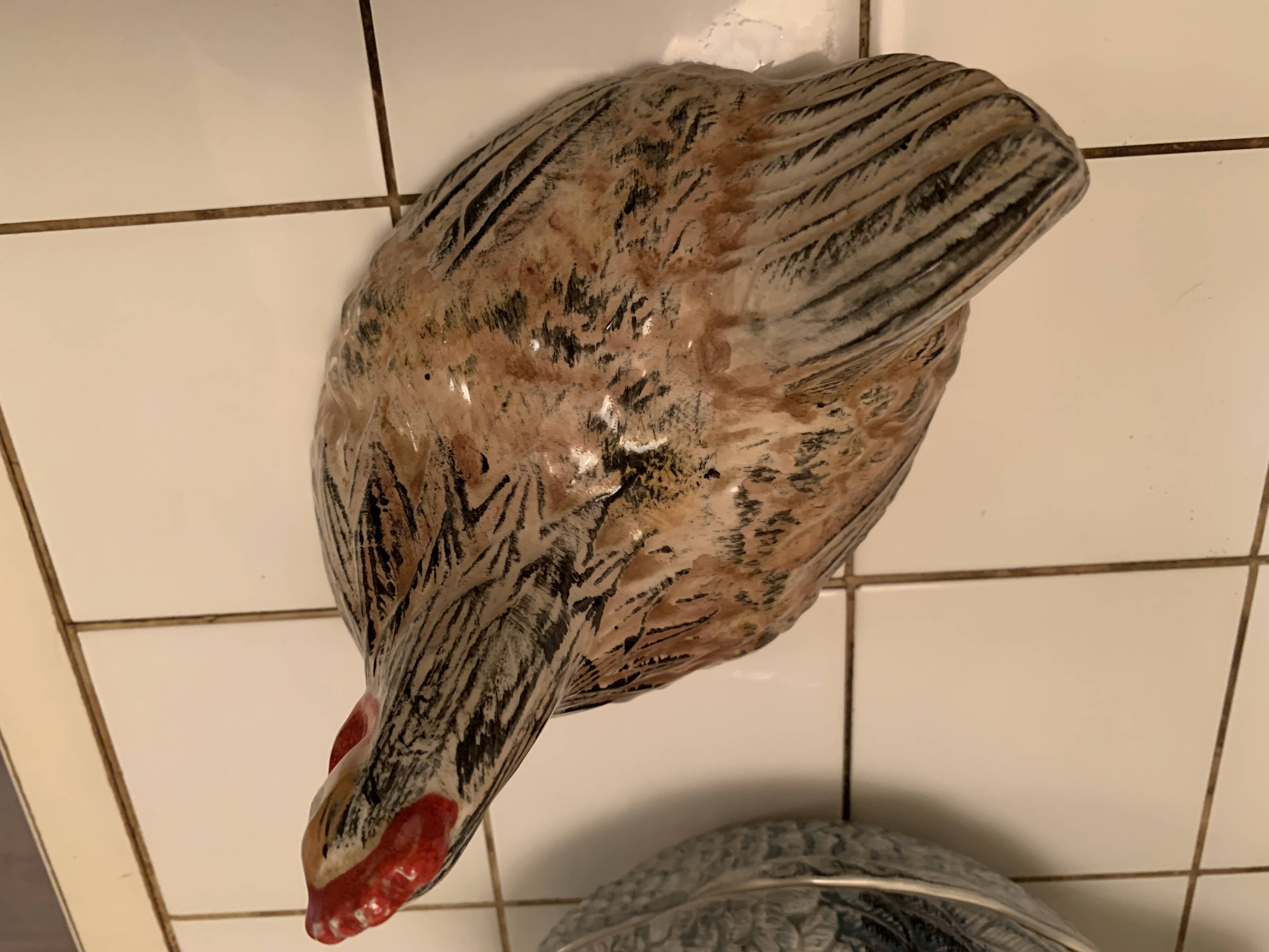 Vintage chicken terrine by Alphonse Muffa