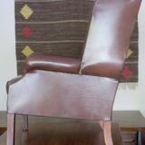 Vintage wingback club chair in leather, 1970s