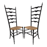 Chaises échelle Paolo Buffa pour Chiavari, Italie années 1950