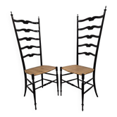 Chaises échelle Paolo Buffa pour Chiavari, Italie années 1950