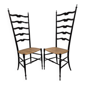 Chaises échelle Paolo Buffa pour Chiavari, Italie années 1950
