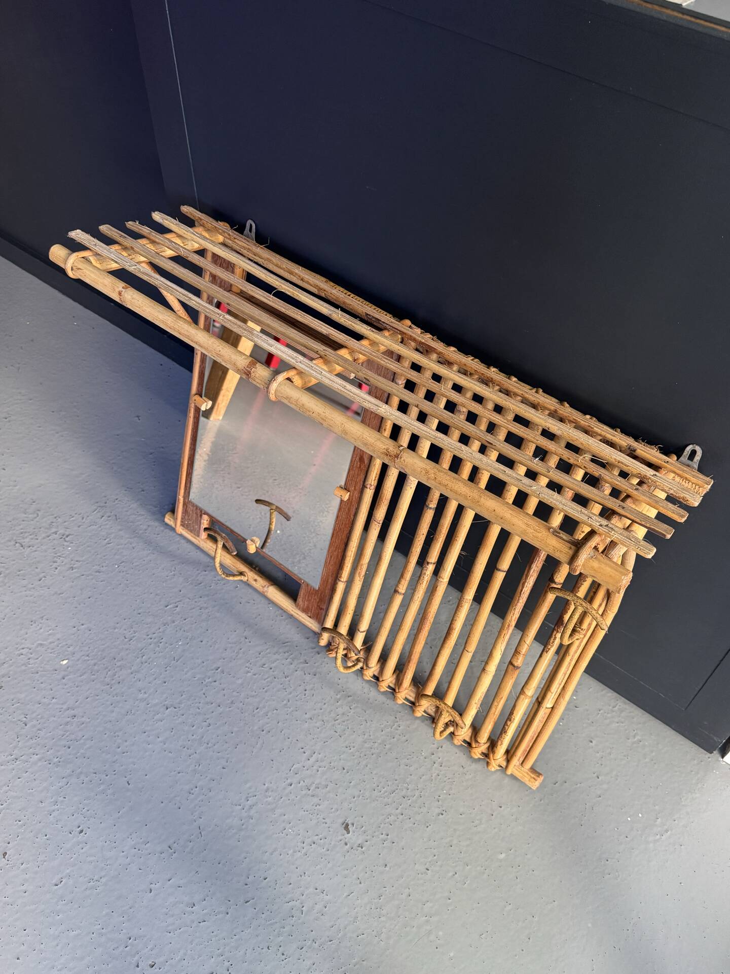Wall-mounted bamboo coat rack