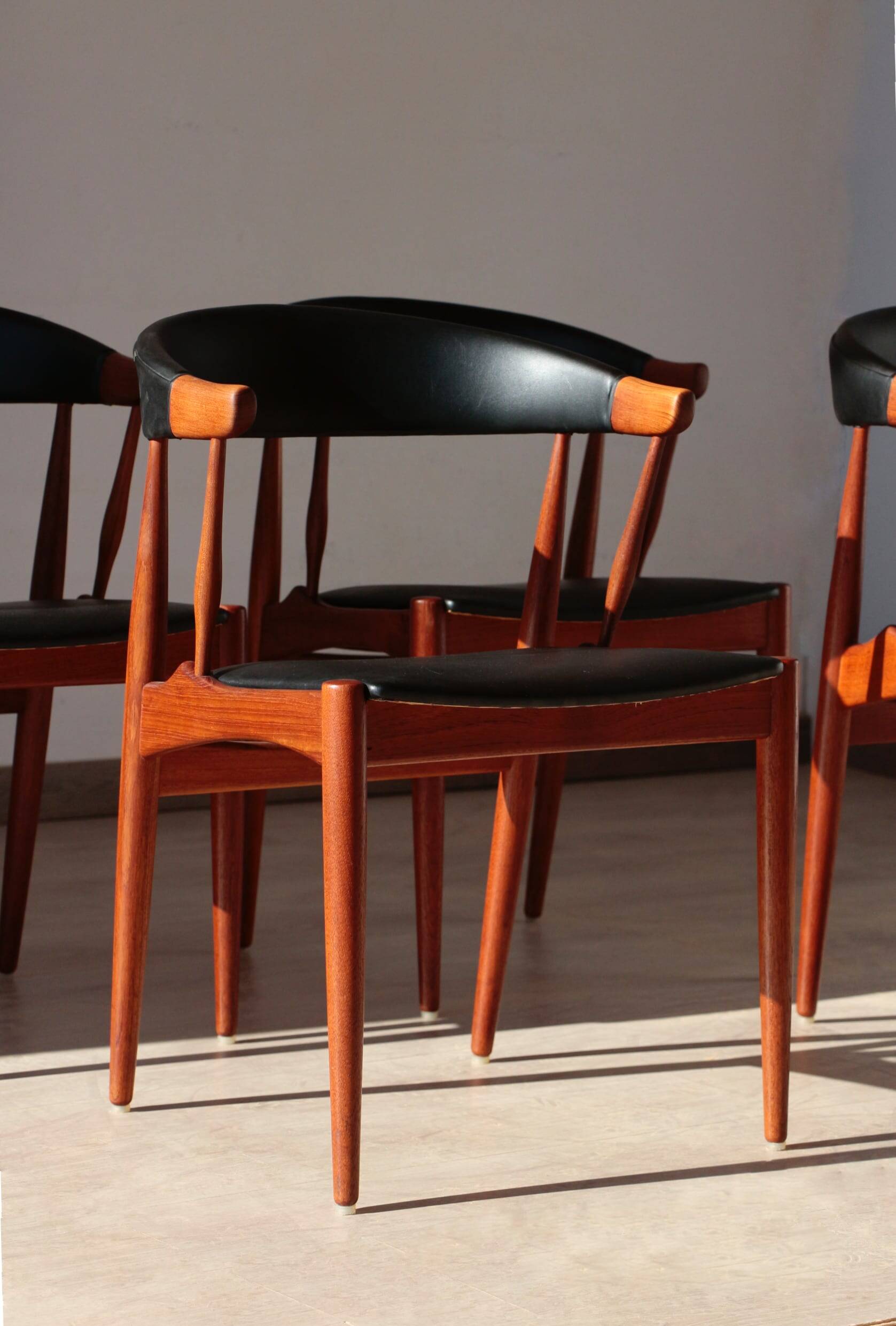 Set of 4 Johannes Andersen Scandinavian teak armchairs, 1960s