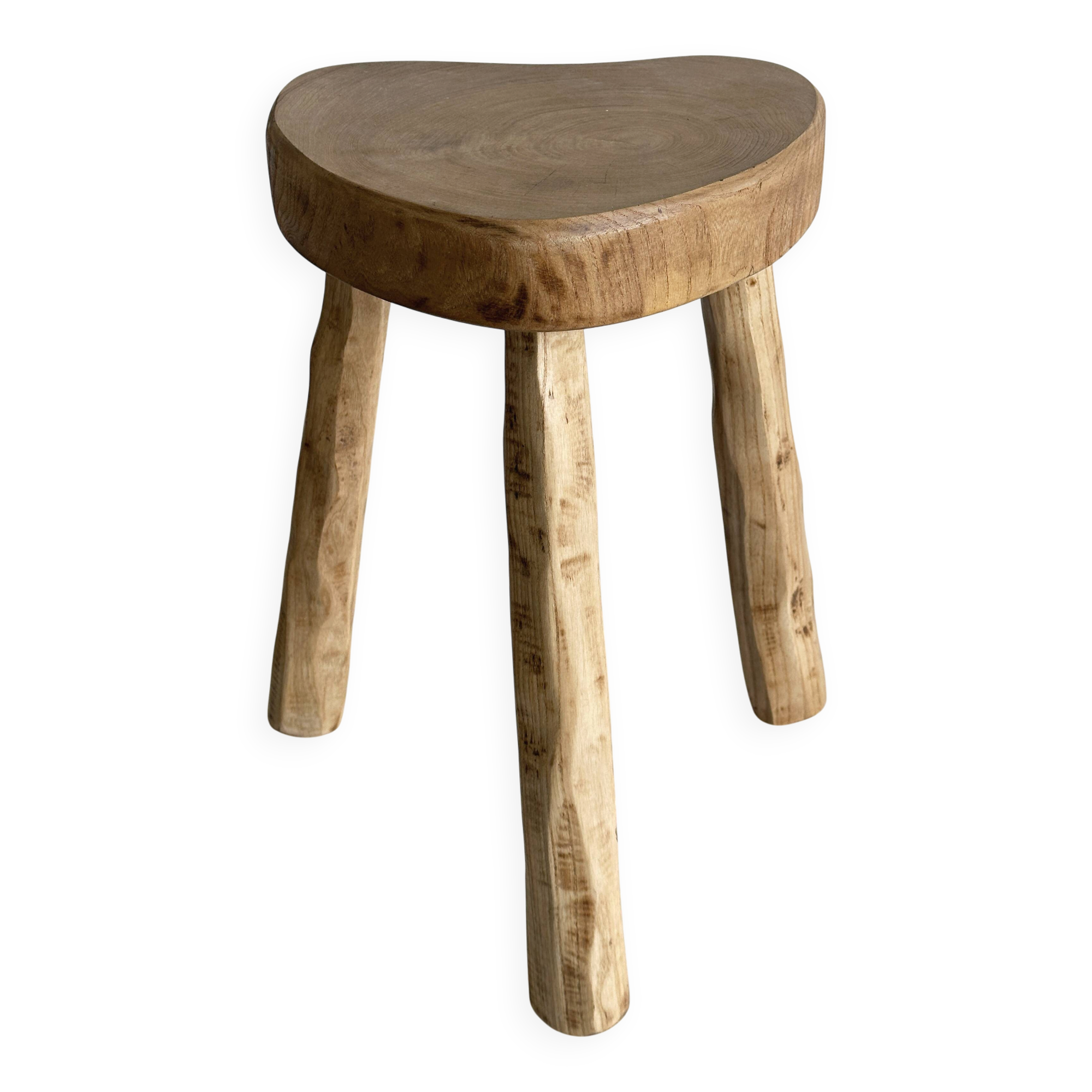 Tripod stool in light solid wood