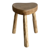 Tabouret tripode en bois massif