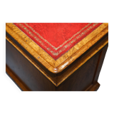 Rare oak partner's desk by Howard & Sons circa 1880 with leather.