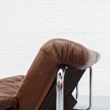 Tufted leather borkum two-seater sofa by johan bertil for ikea 1970s