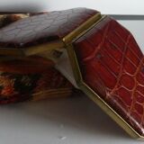 Caiman leather powder tray