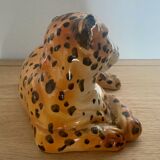 Tirelire léopard en porcelaine