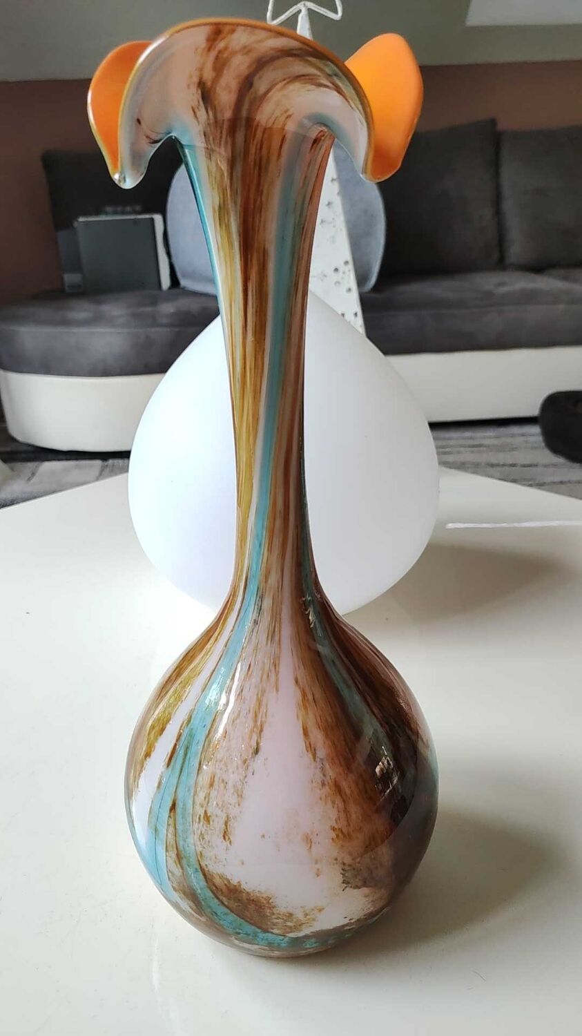 Blown Art/opaline glass vase, Murano, Italy, 1970