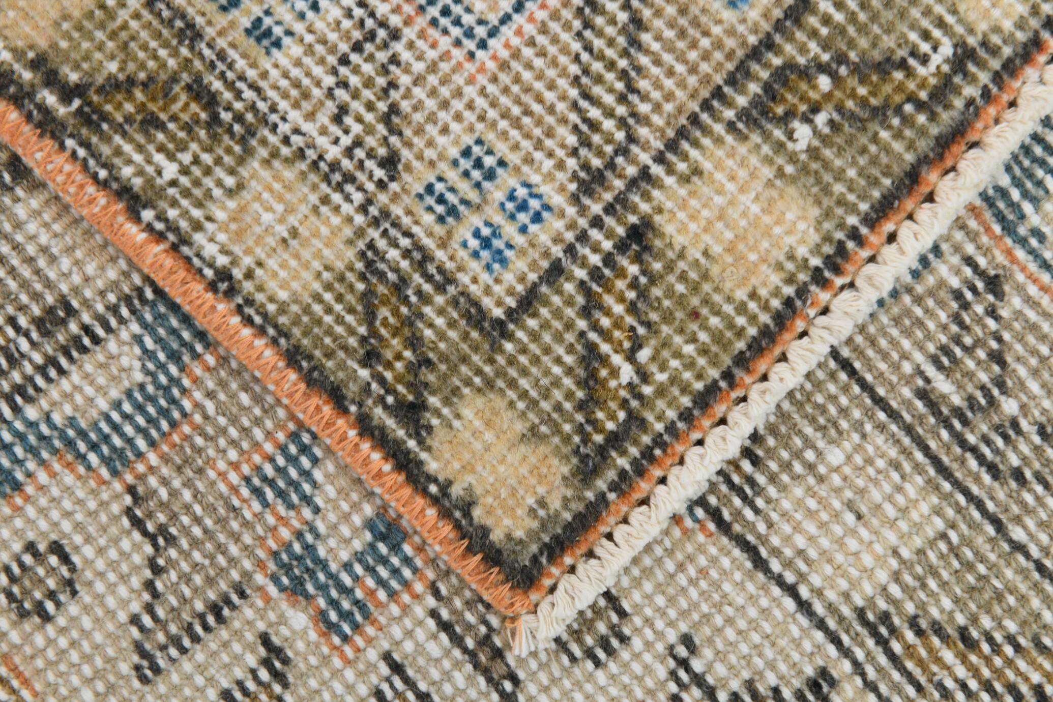 7x12 Peach & Blue Vintage Classic Antique Area Rug, 219x354Cm