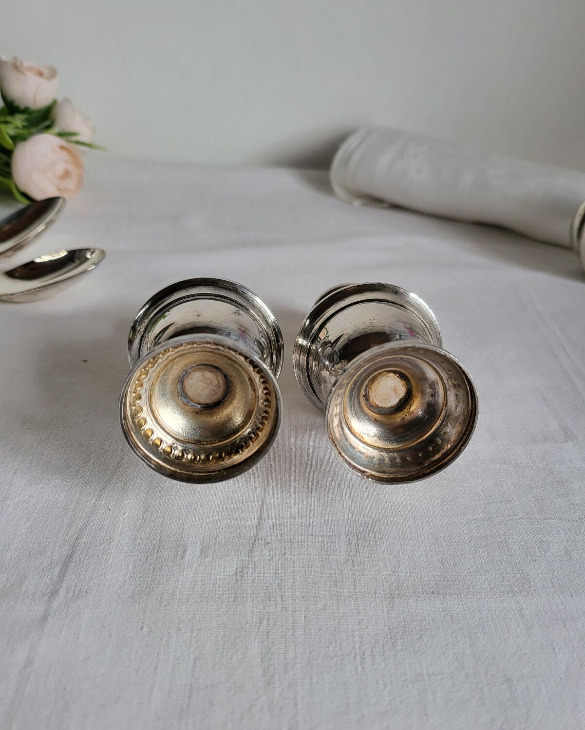 Salt and Pepper Shaker Set in Silver-Plated Metal