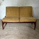 Banquette scandinave vintage velours jaune
