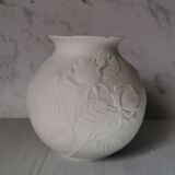 Vase ball pink white porcelain