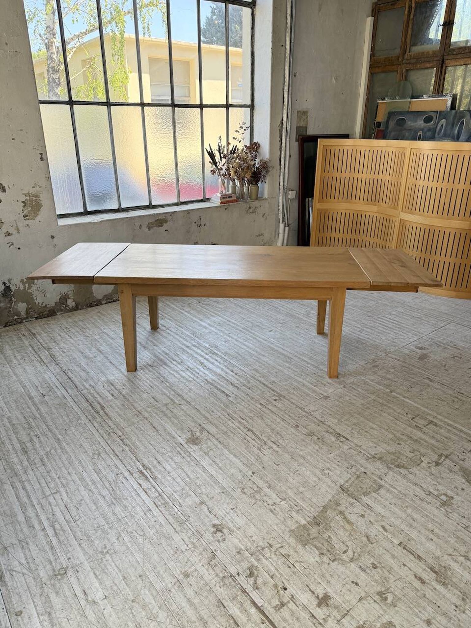 Table de ferme extensible en chêne massif