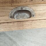 Rustic farmhouse table in solid oak with antique patina finish 200 x 90