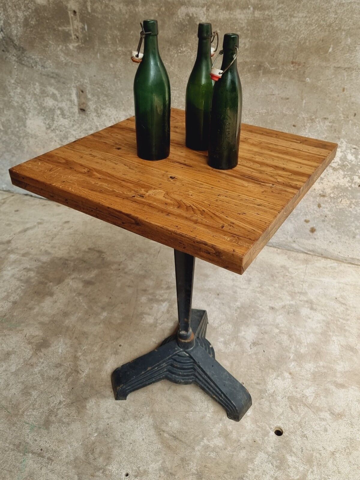 Old bistro table garden table cast iron with oak
