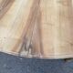 Art Deco round extendable dining table stripped in solid walnut from the 1920s.