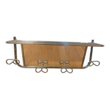 Coat rack with 4 hooks, mirror, chrome metal