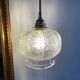Suspension avec globe vintage en verre transparent