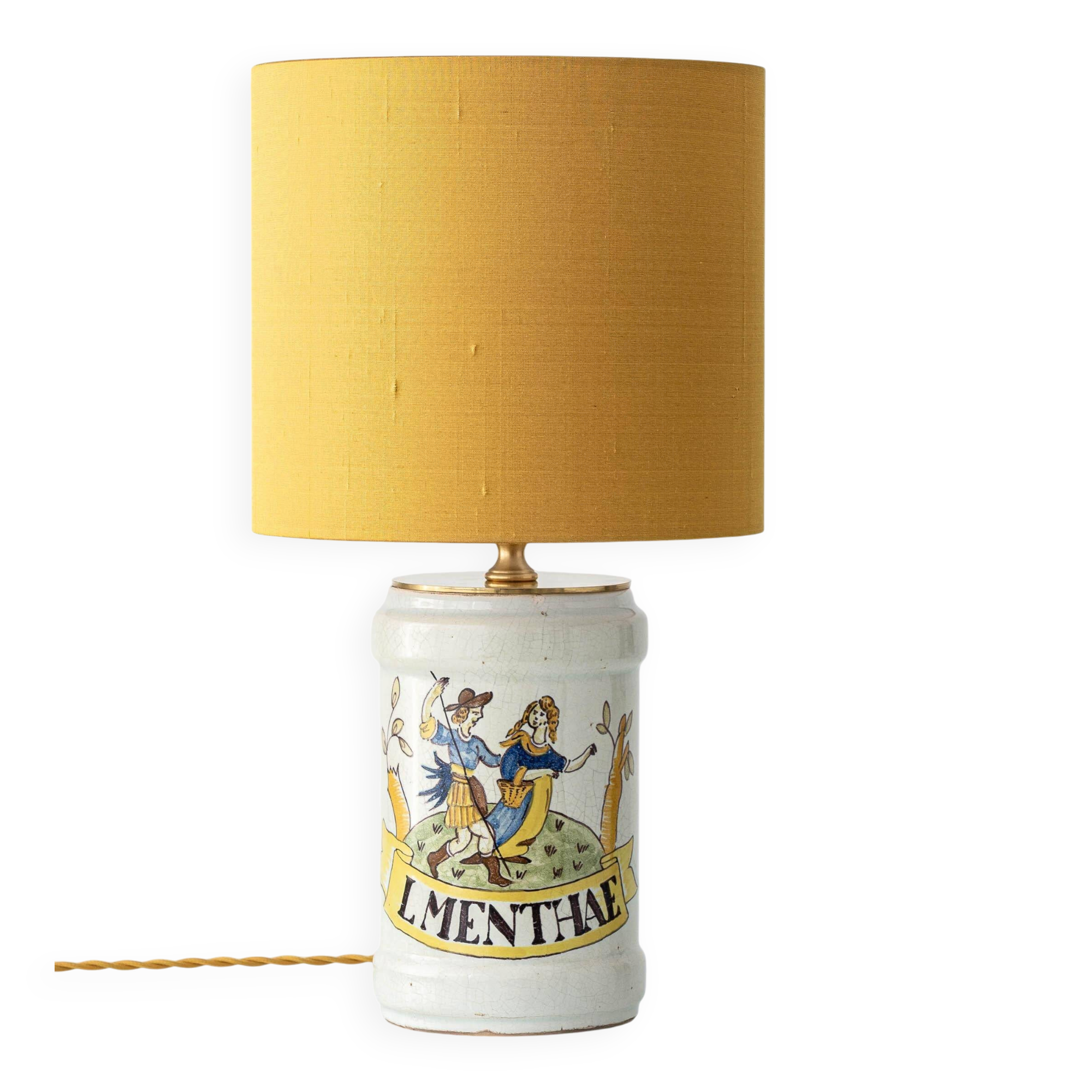Italian apothecary potiche table lamp Albarello, 19th-century Renaissance.