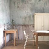 Old wardrobe, aged white patina