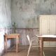Old wardrobe, aged white patina