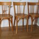Set of 4 Baumann N°26 light beech chairs