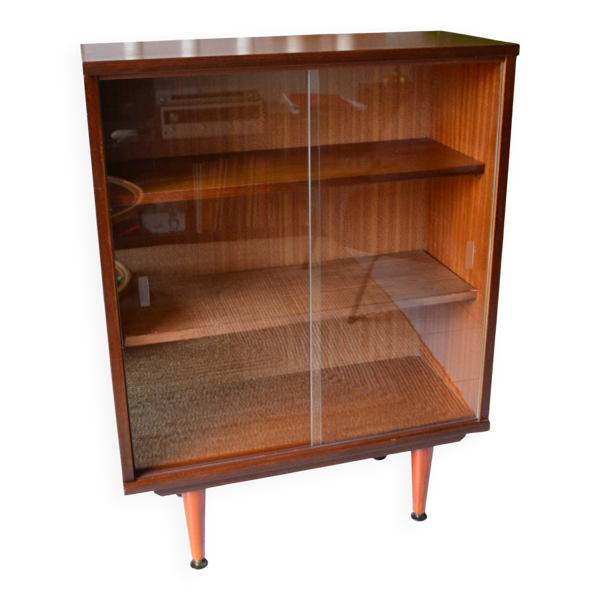 Vitrine vintage bibliothèque acajou