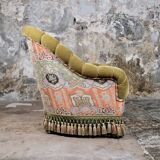 Paire de fauteuils Napoléon III en tissu Etro, France, fin XIXe