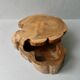 Boite en bois monoxyle, travail artisanal
