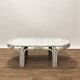 Table basse en rotin et osier tressé années 70