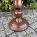 Robust Vintage Wooden Plant Stand, Oak Pedestal Table, Mid Century Pillar for Plants, Rustic Farmhouse Decor, Sturdy Home Accent