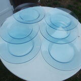 Lot 6 flat plates arc-france blue