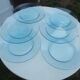 Lot of 6 blue flat plates from Arc-France.