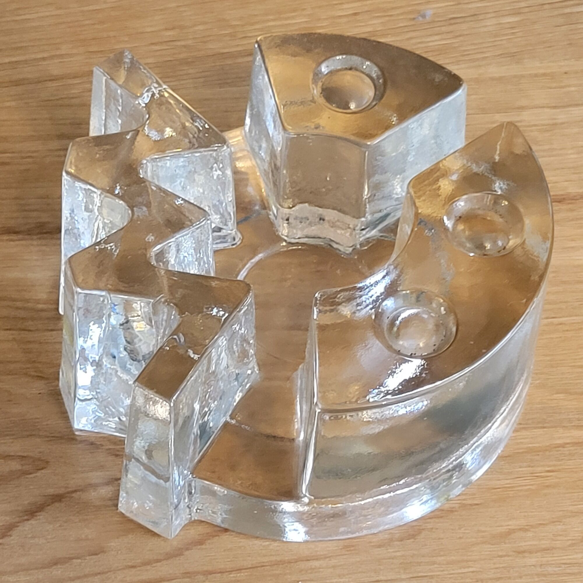 Warmer press paper photophore candle holder LA VIDA glass pressed design