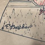 Boscher (Jean-Édouard), watercolor fan project, La Marseillaise, early 20th century