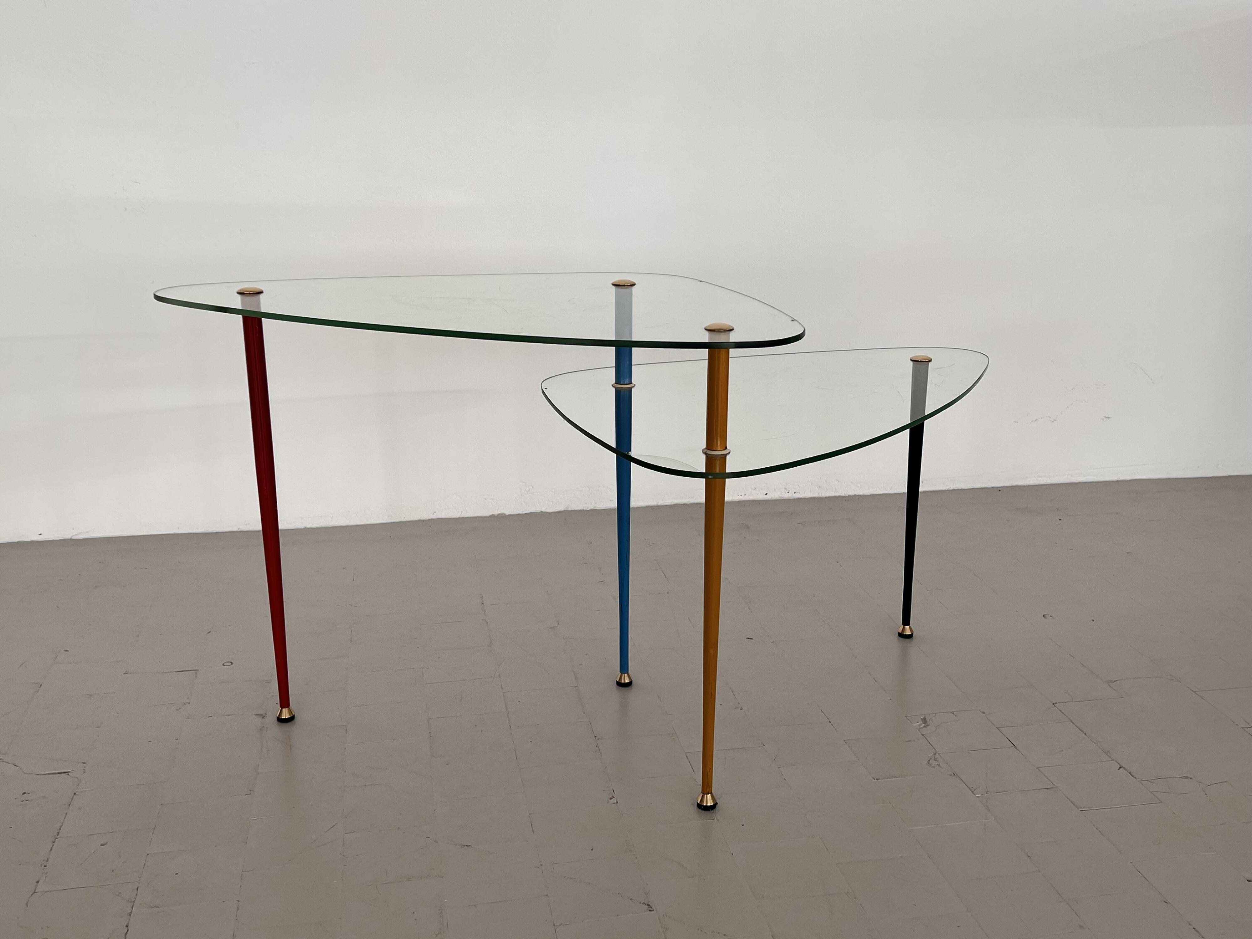 Italian Arlecchino Side Table in Glass by Edoardo Paoli for Vitrex