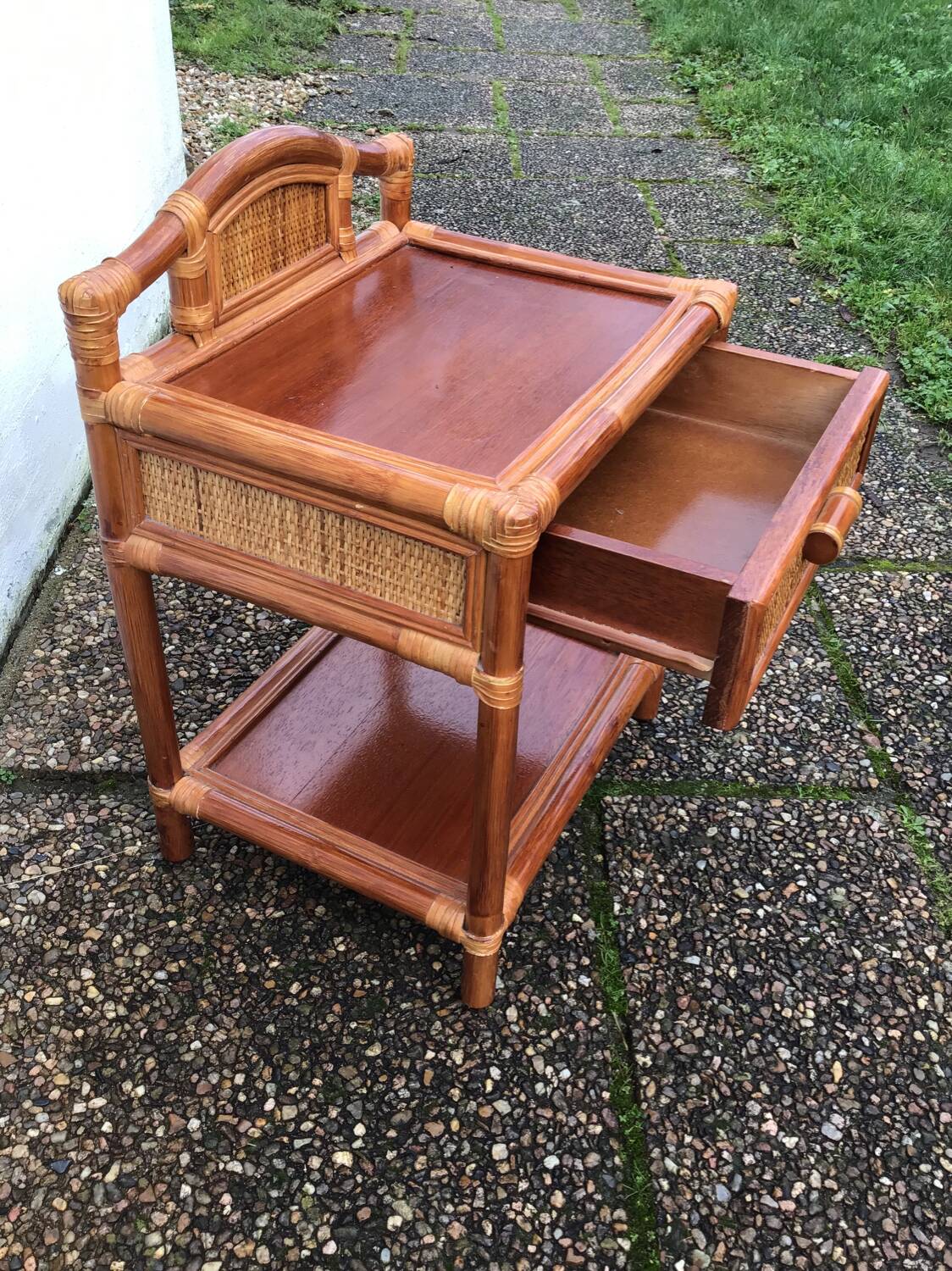 Rattan bedside