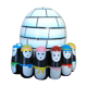 Igloo en bois et 6 petits pingouins