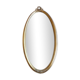 Golden oval mirror 86 x 42 cm