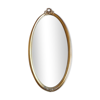 Golden oval mirror 86 x 42 cm