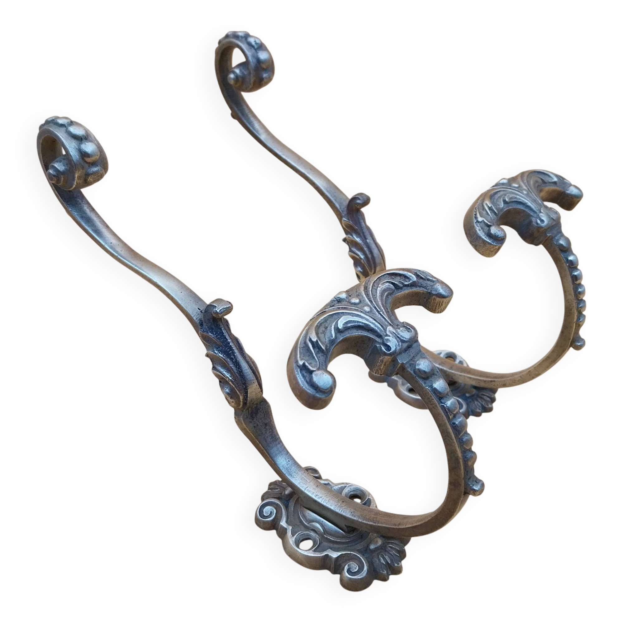 2 patères en bronze massif