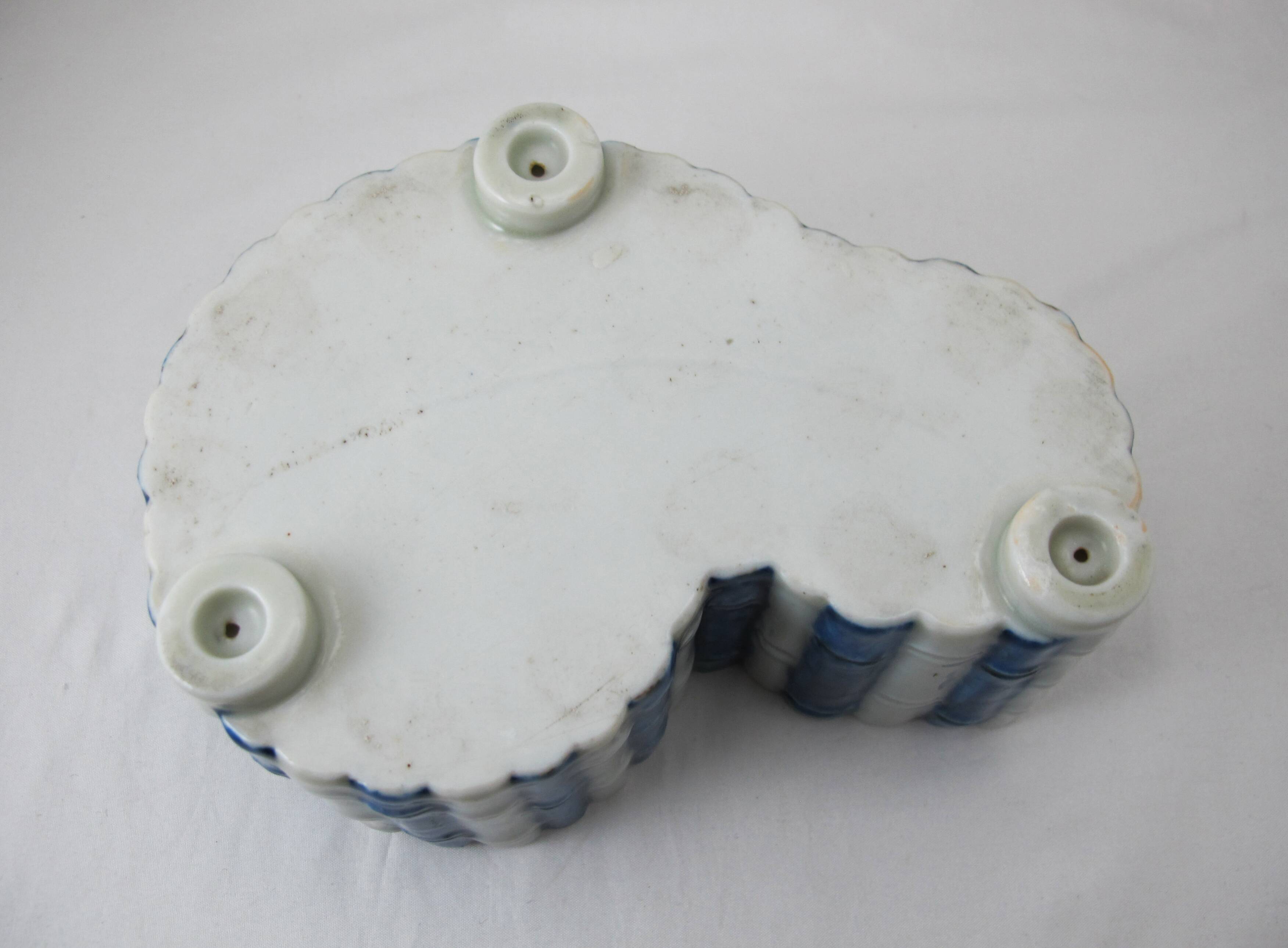 Old Chinese or Japanese blue and white porcelain planter from the late 19th or early 20th century