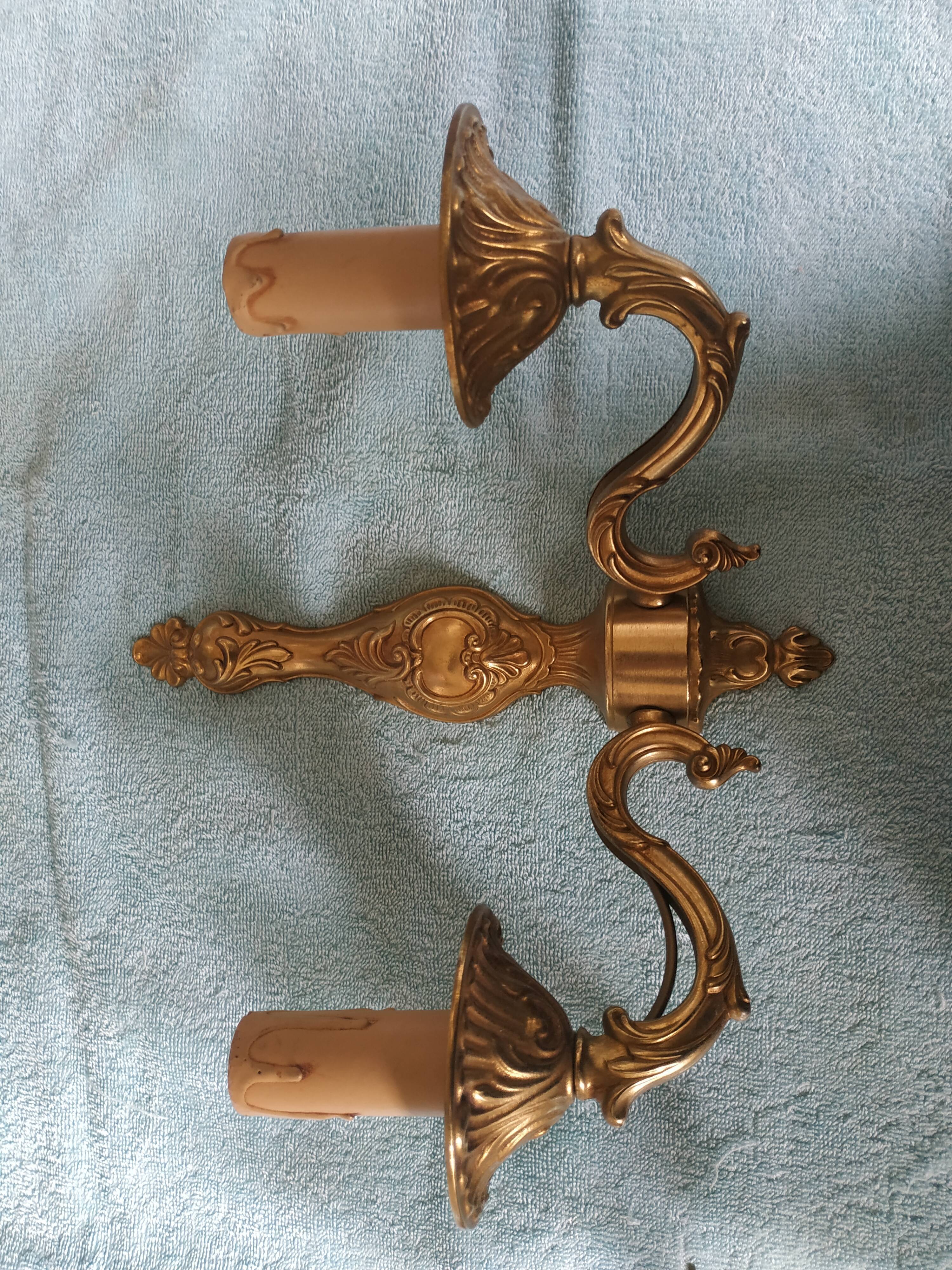 2 gilded bronze wall wall light