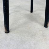 Vintage 50s screw stool in red faux leather