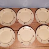 Suite of 6 retro dessert plates