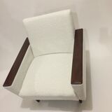 60s armchair reupholstered buckle